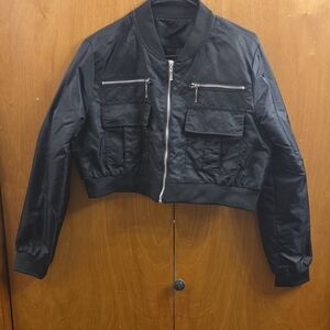 Women's Black Bomber Jacket